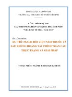 Dự trữ ngoại hối Việt Nam trước và sau khủng hoảng tài chính toàn cầu