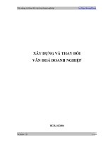 XÂY DỰNG VÀ THAY ĐỔI VĂN HOÁ DOANH NGHIỆP 