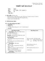 Giáo án Toán học - Lớp 2 - Phép trừ - Tuần 14