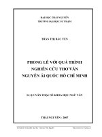 Phong Lê với quá trình nghiên cứu thơ văn Nguyễn Ái Quốc Hồ Chí Minh