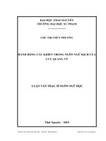 Hành động cầu khiến trong ngôn ngữ kịch của Lưu Quang Vũ