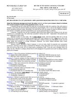 Đề thi tuyển sinh đại học, cao đẳng môn tiếng anh năm 2009 mã đề 237