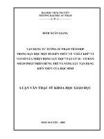 Vận dụng tư tưởng sư phậm tích hợp trong nuôi dạy một số kiến thức  về chất khí