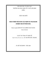 Hoàn thiện nội dung xác định giá trị doanh nghiệp cho cổ phần hóa