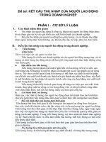 Kết cấu thu nhập của người lao động trong doanh nghiệp