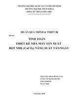 Tính toán thiết kế nhà mát sản xuất bột nhẹ (CaCO3) năng suất tấn ngày