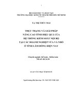Thực trạng và giải pháp nâng cao tính hiệu quả của hệ thống kiểm soát nội bộ tại các doanh nghiệp vừa và nhỏ ở tỉnh Lâm Đồng hiện nay