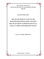 Gia tăng giá trị dành cho khách hàng được cảm nhận đối với sản phẩm gas bình dân dụng