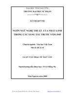 Ngôn ngữ nghệ thuật của nhất linh trong các sáng tác trước năm 1945