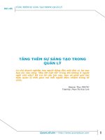 Tăng thêm sự sáng tạo trong quản lý