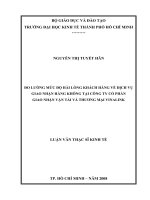 Đo lường mức độ hài lòng khách hàng về dịch vụ giao nhận hàng không tại công ty cổ phần giao nhận vận tải và thương mại vinalink