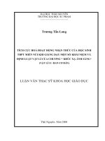 Tích cực  hoạt động nhận thức  của học sinh THPT miền núi