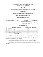 Đề thi Thực hành nghề chuyên ngành sửa chữa máy công cụ 27