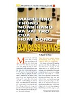 Marketing trong ngân hàng và vai trò của hoạt động Bancassurance