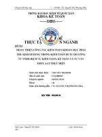 Hoàn thiện công tác kiểm toán khoản mục phải thu khách hàng trong kiểm toán BCTC do Công ty TNHH Dịch vụ Kiểm toán, Kế toán và Tư vấn Thuế AAT thực hiện