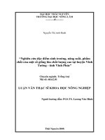 Nghiên cứu đặc điểm sinh trưởng , năng xuất, phẩm chất của một số giống lúa