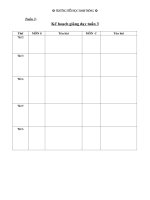 Kế hoạch giảng dạy tuần 3