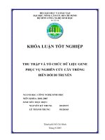 Thu thập nguồn gene và tổ chức dữ liệu gene  1