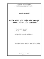 Bước đầu tìm hiểu lời thoại trong văn xuôi Vi Hồng