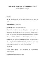 Gây mê hồi sức trong phẫu thuật nội soi ruột thừa có bơm than khí vào ổ bụng