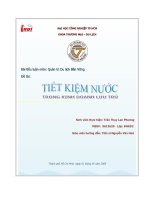 Tiết kiệm nước trong kinh doanh lưu trú