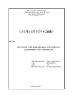 Một số giải pháp nhằm đẩy mạnh xuất khấu của doanh nghiệp thuỷ sản