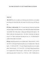 Giá trị chẩn đoán của xét nghiệm Procalcitonin