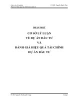 Phân tích hiệu quả tài chính dự án đầu tư