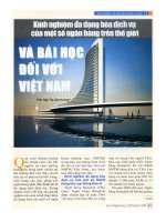 Kinh nghiệm đa dạng hóa dịch vụ của một một số ngân hàng trên thế giới và bài học đối với Việt Nam