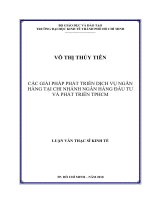 Các giải pháp phát triển dịch vụ ngân hàng tại chi nhánh BIDV TpHCM