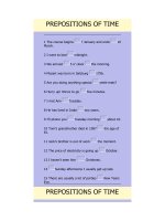 Anh văn 9: Prepositions of Time