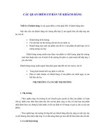 CÁC QUAN ĐIỂM CƠ BẢN VỀ KHÁCH HÀNG