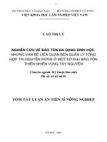 Nghiên cứu về bảo tồn đa dạng sinh học