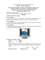 Đề thi lý thuyết kỹ thuật sửa chữa, lắp ráp máy tính 29