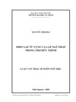 Phép lặp từ vựng và lặp ngữ pháp trong thơ hữu thỉnh