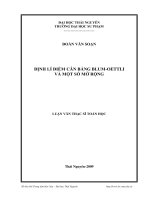 Định lí điểm cân bằng blum-oettli và một số mở rộng