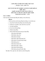 Đáp án Nguội sửa chữa máy công cụ 22