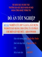 Nghiên cứu JSP và JAVA, xây dựng website bán hàng cho công ty cổ phần chế biến gỗ việt đức - Kaviwood