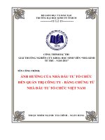 Ảnh hưởng của nhà đầu tư tổ chức đển quản trị công ty