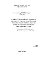 Nghiên cứu tính toán xác định khung giá điện của các loại hình công nghệ phát điện truyền thống ở Việt Nam trong giai đoạn đầu thị trường phát điện cạnh tranh