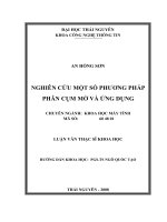 Nghiên cứu một số phương pháp phân cụm mờ và ứng dụng