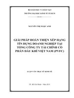 Giải pháp hoàn thiện xếp hạng tín dụng doanh nghiệp tại PVFC