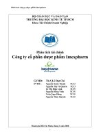 Phân tích tài chính công ty Dược Phẩm Imexpharm