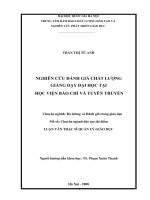 Nghiên cứu đánh giá  chất lượng giảng dạy Đại Học