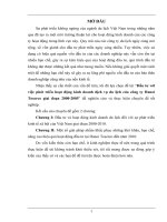 Đầu tư với việc phát triển hoạt động kinh doanh dịch vụ du lịch của công ty Hanoi Toserco giai đoạn 2000-2005