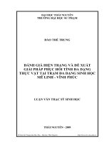 Đánh giá hiện trạng  và đề xuất  giải pháp phục vụ hồi tính đa dạng thực vật tại trạm đa dạng sinh học