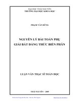 Nguyên lý bài toán phụ giải bất đẳng thức biến phân