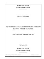 Biện pháp quản lý đào tạo nghề ở trường trung cấp xây dựng uông bí - quảng ninh