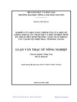 Nghiên cứu khả năng thích ứng của một số giống khoai tây nhập nội và một số biện pháp kỹ thuật đến sinh trưởng năng suất khoai tây tại huyện hiệp hoà tỉnh bắc giang