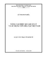 Nâng cao hiệu quả quản lý và sử dụng vốn ODA tại Việt Nam